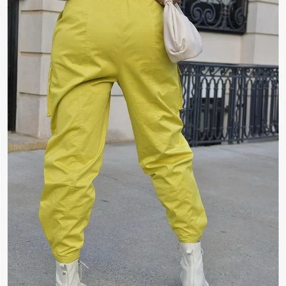 Citron High-Waisted Cargo Pants - The Drop by Karen Brit Chick - Picture 2 of 2